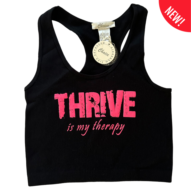 Black and Hot Pink Thrive Crop