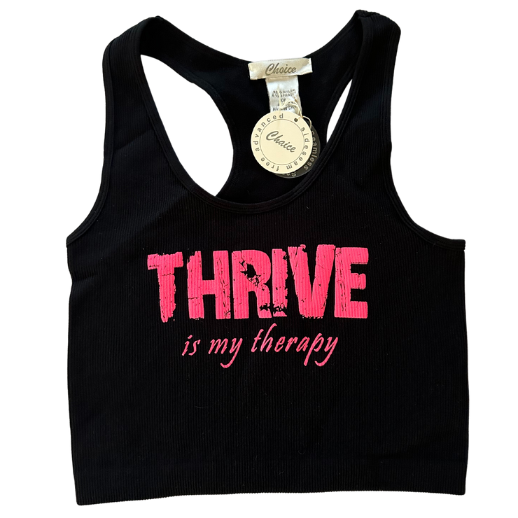 Black and Hot Pink Thrive Crop