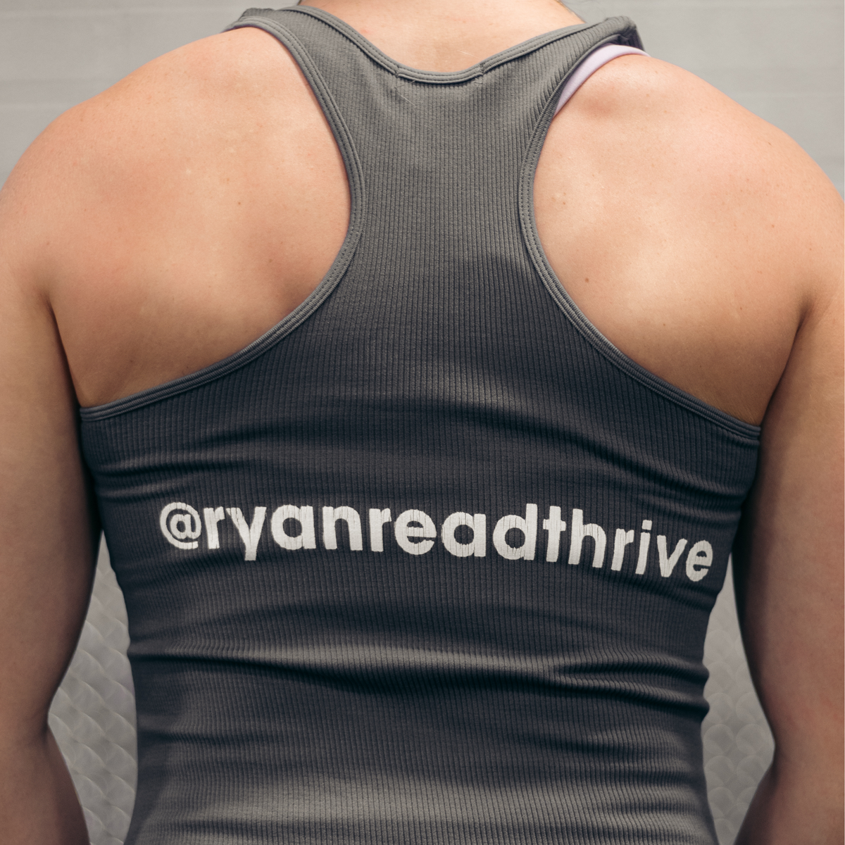 Grey THRIVE tank w/ white logo – Ryan Read Thrive